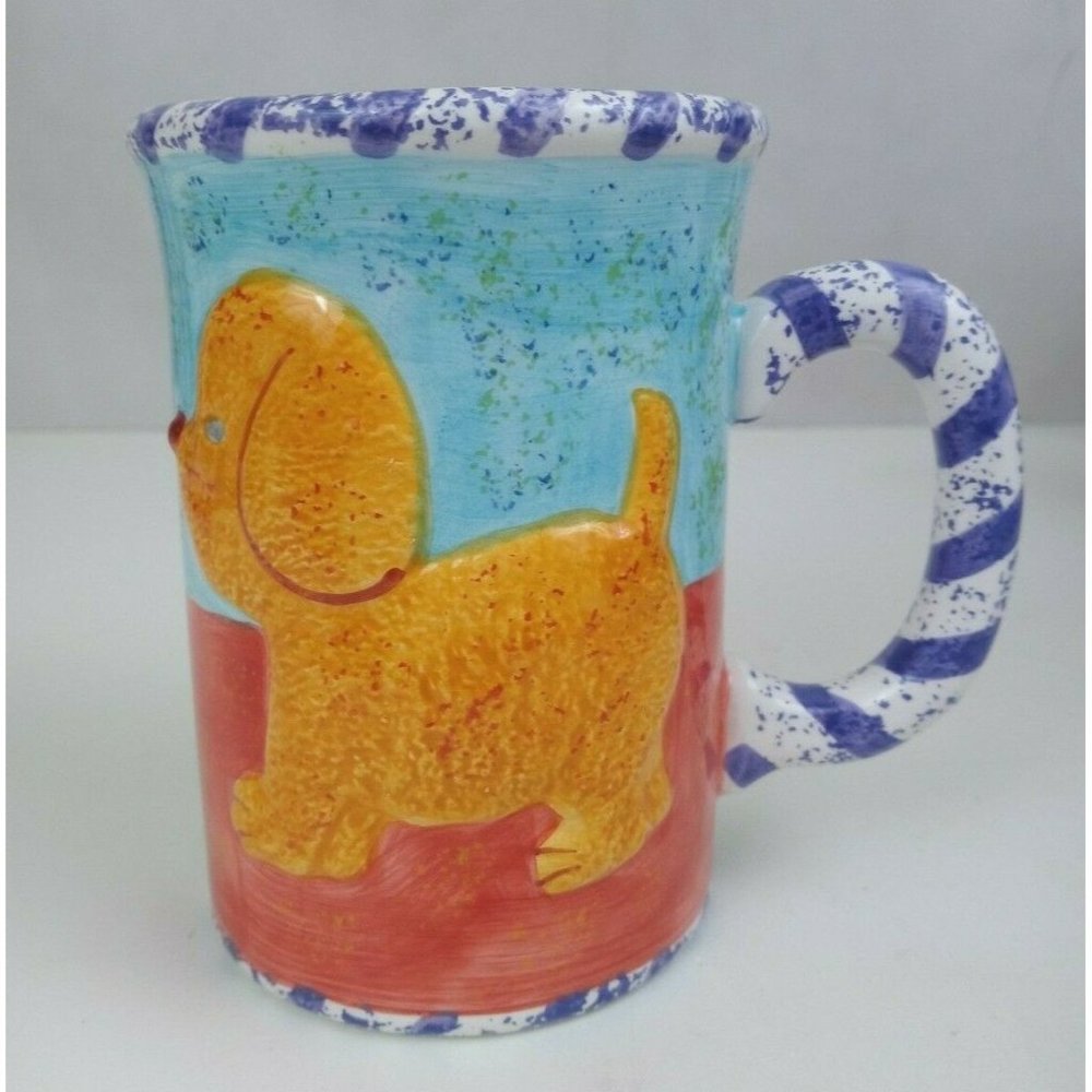 Vintage 2000 Lotus 3D Farm Animals Coffee Cup Mup Puppy Chicken